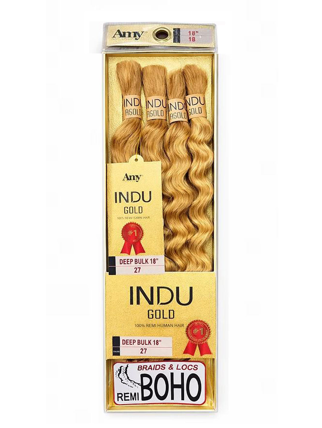 Human Hair Braids Amy Indu Gold 100% Remi HH - Deep Bulk 18"