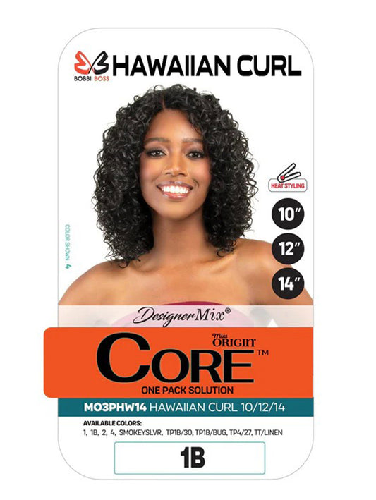 Bobbi Boss Miss Origin Core Weave One Pack 3 Bundles- Hawaiian Curl 10/12/14"