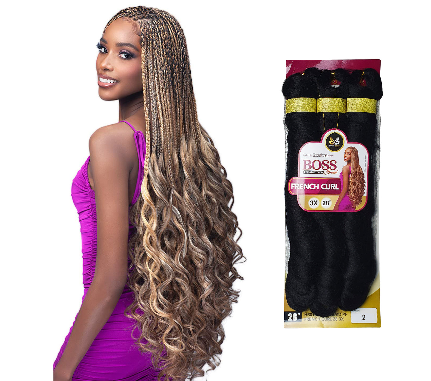 Boss Braid 3x French Curl 28"