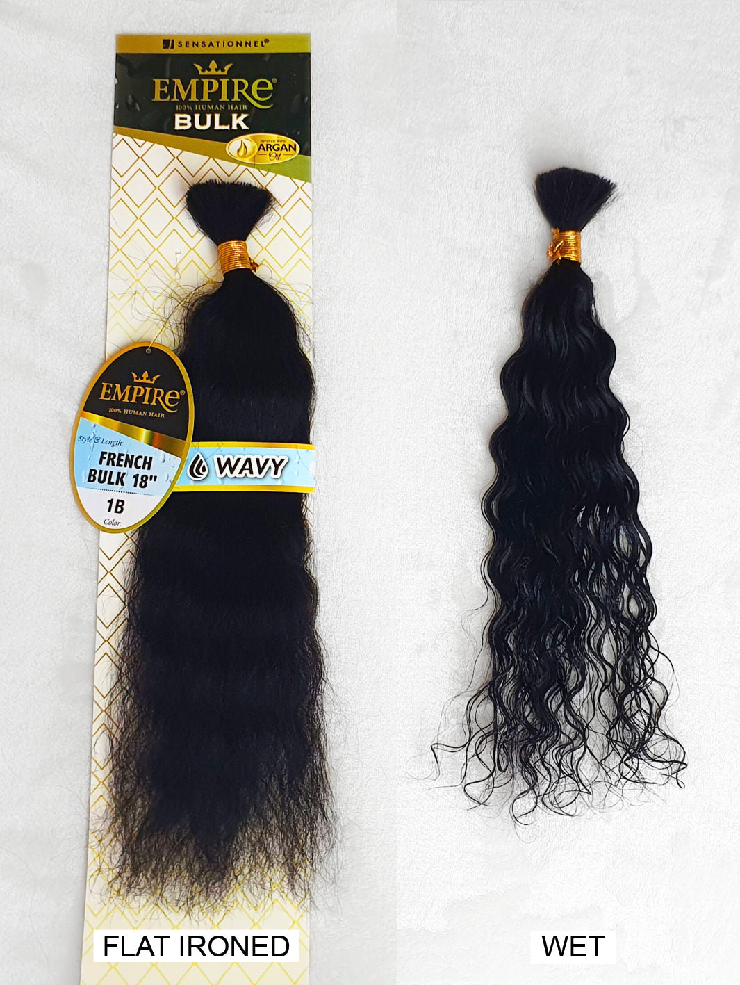 Human Hair Braids Sensationnel Empire 100% HH - Wet & Wavy French Bulk 18"