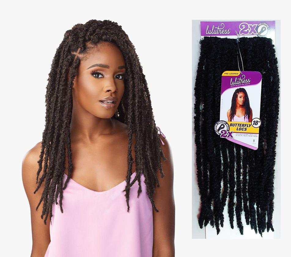 2 x Lulutress Butterfly Locs 18"