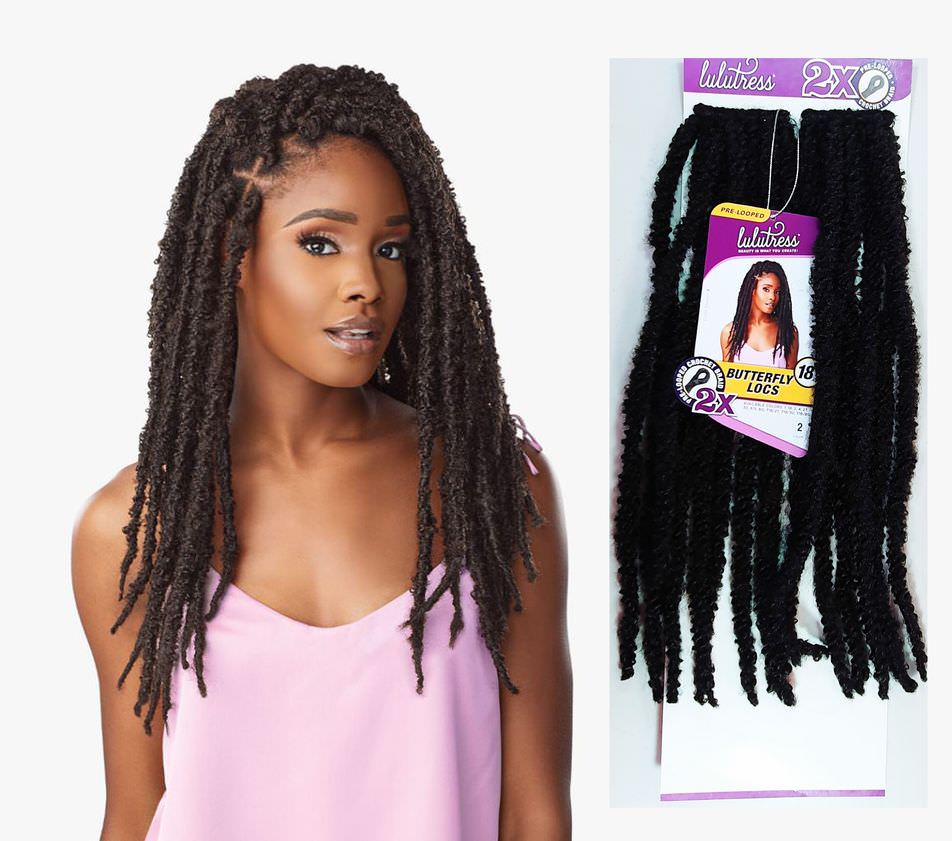 2 x Lulutress Butterfly Locs 18"