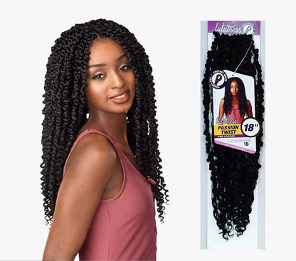 Lulutress Passion Twist Crochet Hair Extensions 18" Color 1B