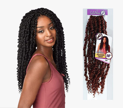 Lulutress Passion Twist Crochet Hair Extensions 18" Color 1B/30