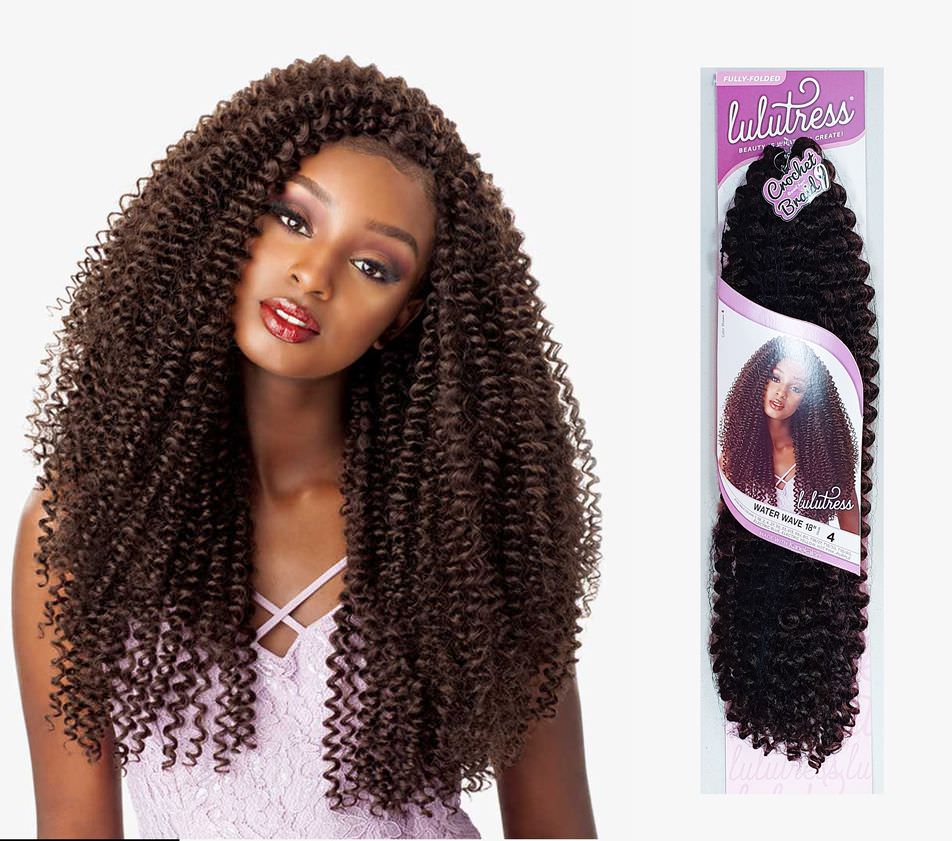 Lulutress Water Wave Crochet Hair Extensions 18" Color 4