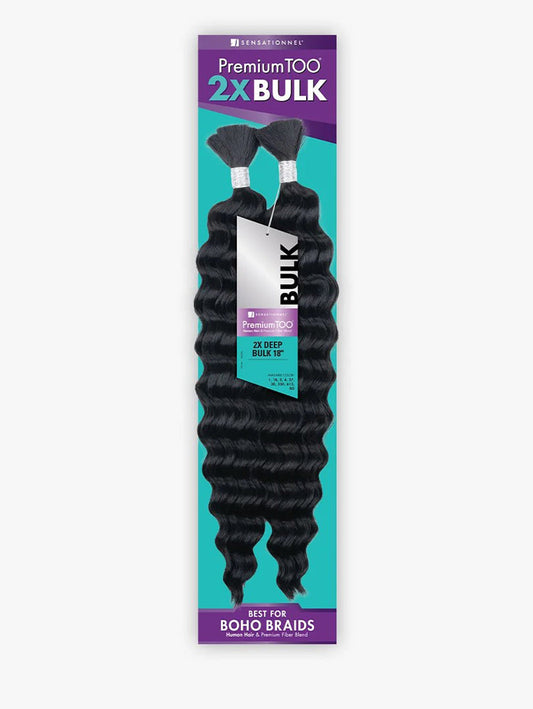 Human Hair Blend Braids Premium Too 2x Bulk- Deep Bulk 18" Product Image