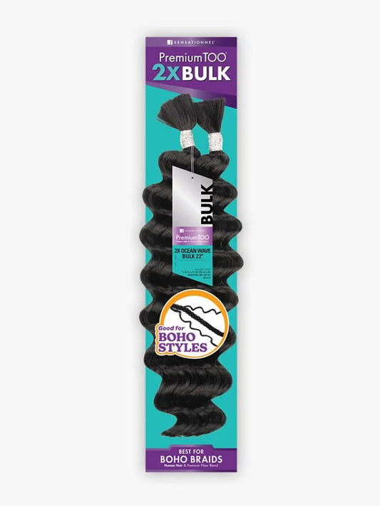 Human Hair Blend Braids Premium Too 2x- Ocean Wave Bulk 22" Product Image