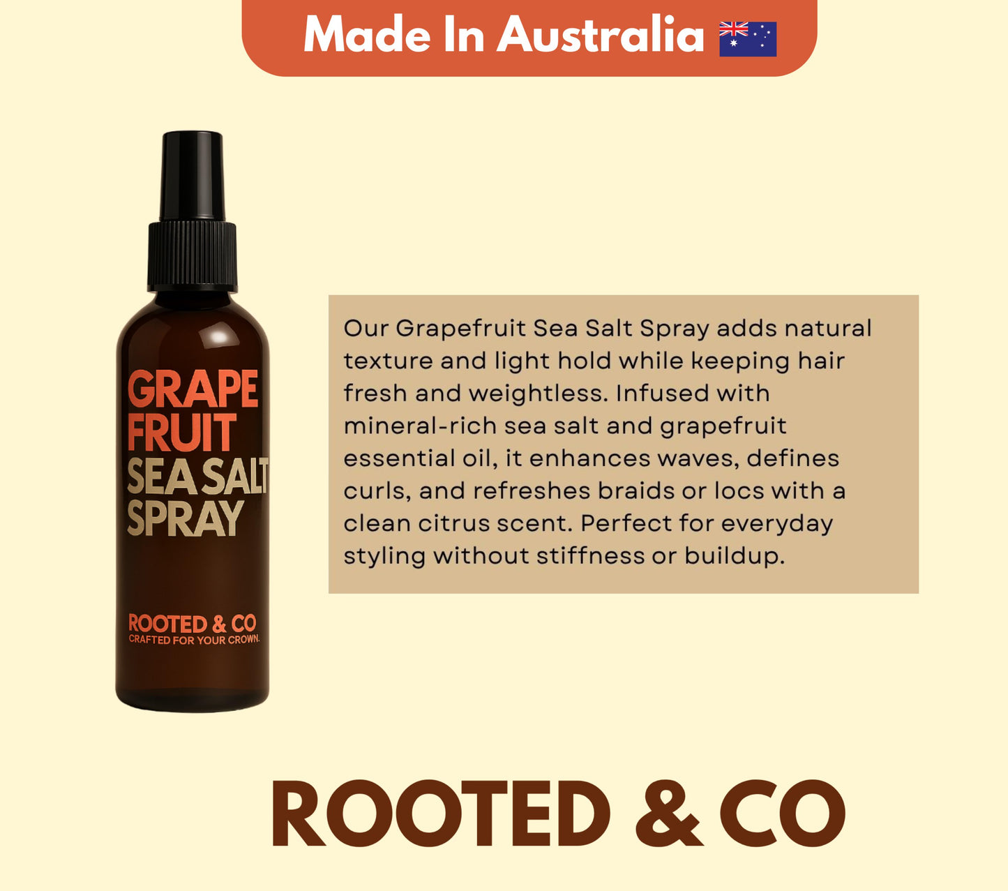 Rooted&Co Grapefruit Sea Salt Spray (125 ml)