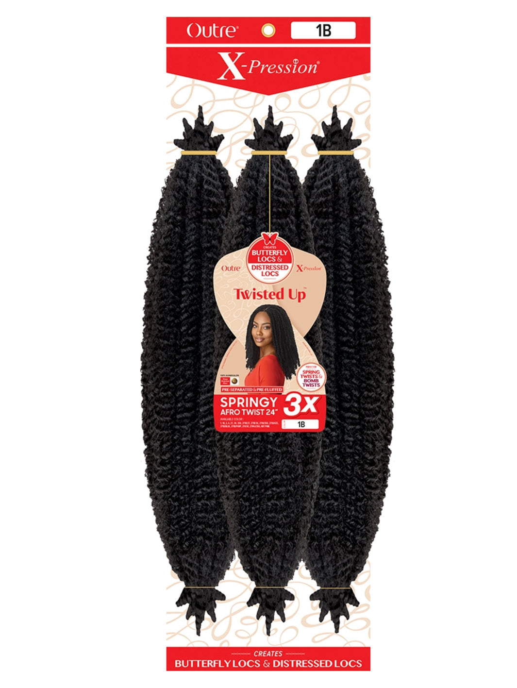 Outre Twisted Up 3x Springy Afro Twist 24" Crochet braid Product Image