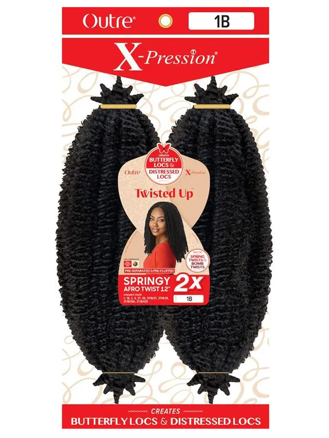 Outre Twisted Up 2x Springy Afro Twist 12" packaging