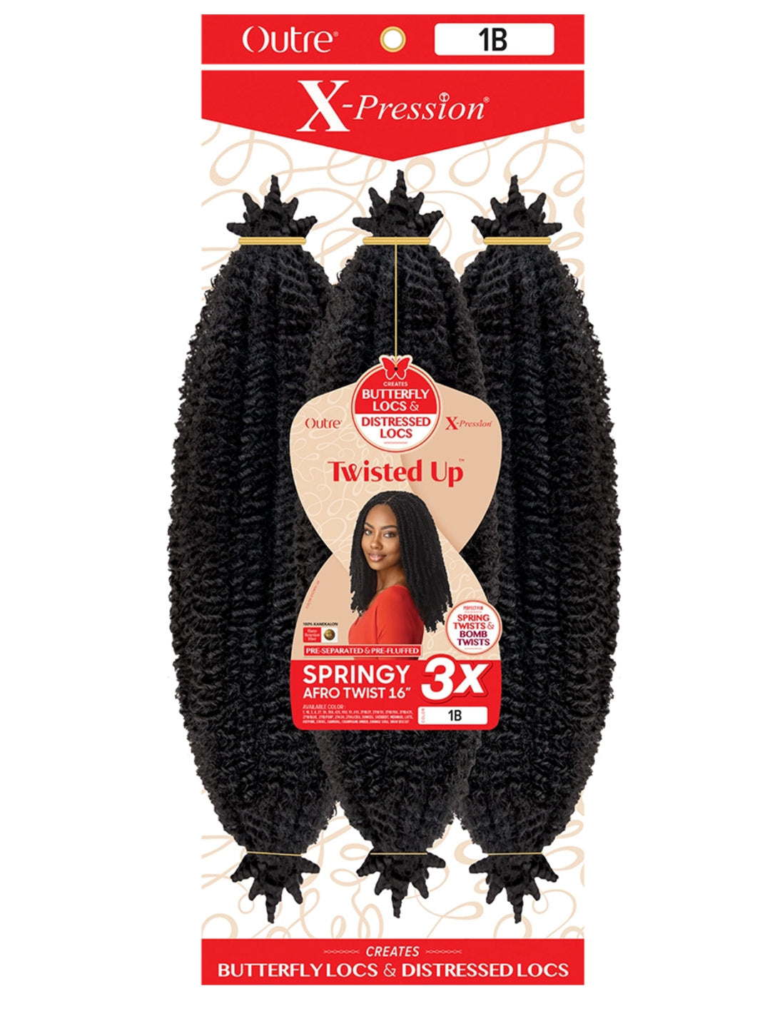 Outre Twisted Up 3x Springy Afro Twist 16" Crochet Braid