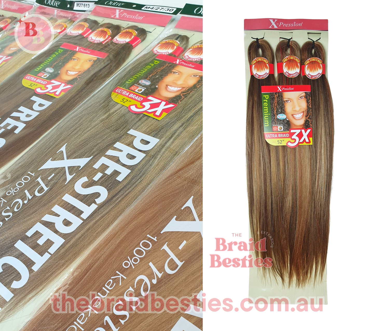 3 x Outre X-Pression Pre-Stretched Braid 52"