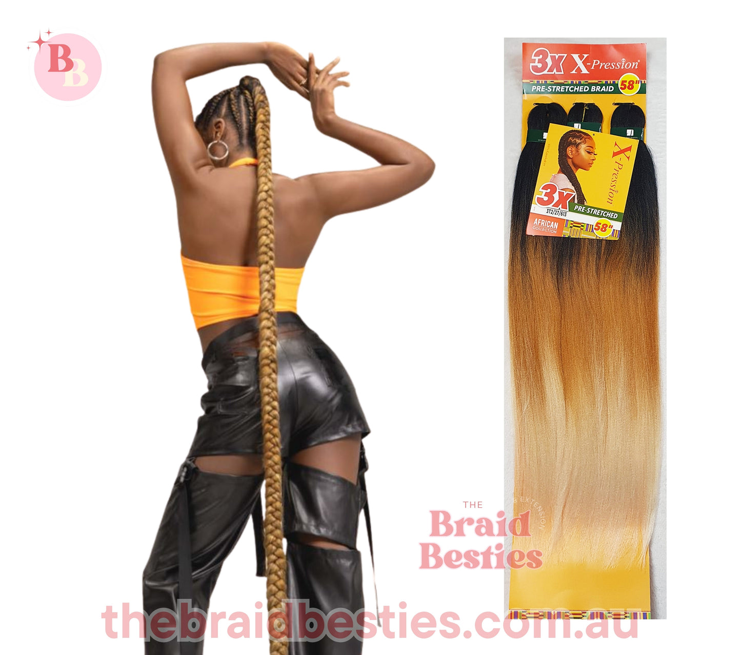 3 x X-Pression Pre-Stretched Braid 58"