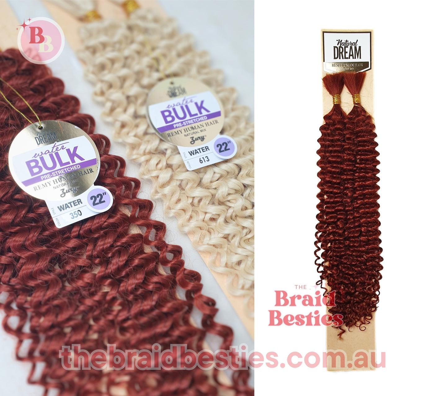 Human Hair Blend Braids Zury Natural Dream- Water Bulk 22"