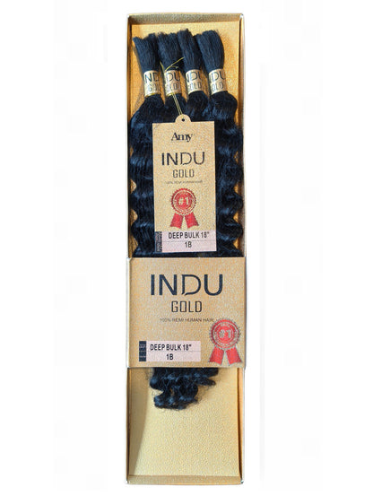 Amy Indu Gold - 100% Human Hair Braid - Deep Bulk 18" - 4 Bundles