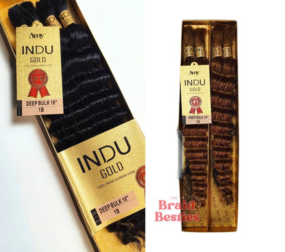 Amy Indu Gold - 100% Human Hair Braid - Deep Bulk 18" - 4 Bundles