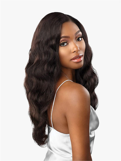 Bare & Natural Human Hair 5 x 5 HD Lace Closure + Bundle Deal- Body Wave Model Side View