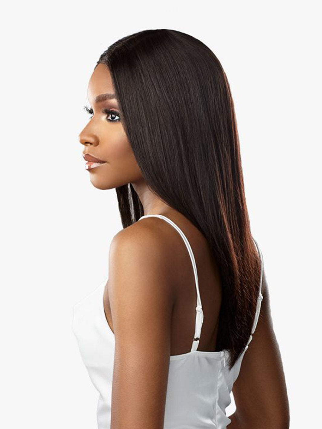 Bare & Natural Human Hair 5 x 5 HD Lace Closure + Bundle Deal- Straight Model Side View 