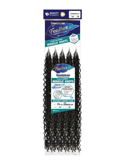 Bijoux - Human Hair Blend (Miracle Knots) Feather Crochet - Dominican Pixie Burmese 4A - 14"