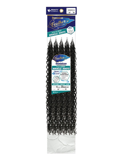 Bijoux Featherline Human Hair Blend (Miracle Knots) Feather Crochet  Dominican Pixie Burmese 4A 18" Main Product Image 