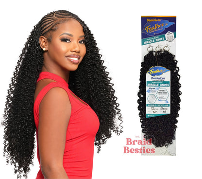 Bijoux - Human Hair Blend (Miracle Knots) Feather Crochet - Dominican Pixie Burmese 4A - 14"