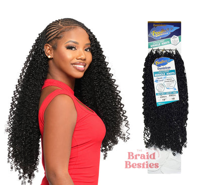 Bijoux - Human Hair Blend (Miracle Knots) Feather Crochet - Dominican Pixie Burmese 4A - 18"