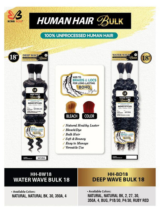 Bobbi Boss Bundle 100% Human Hair Braid - Deep Wave Bulk 18" Product Details