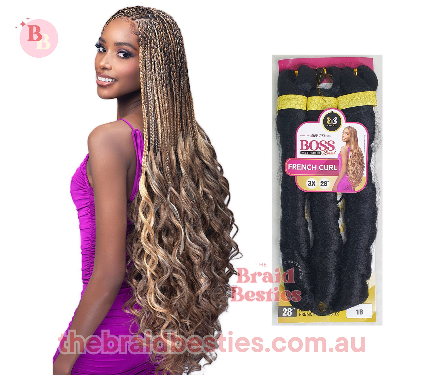 Boss Braid 3x French Curl 28"