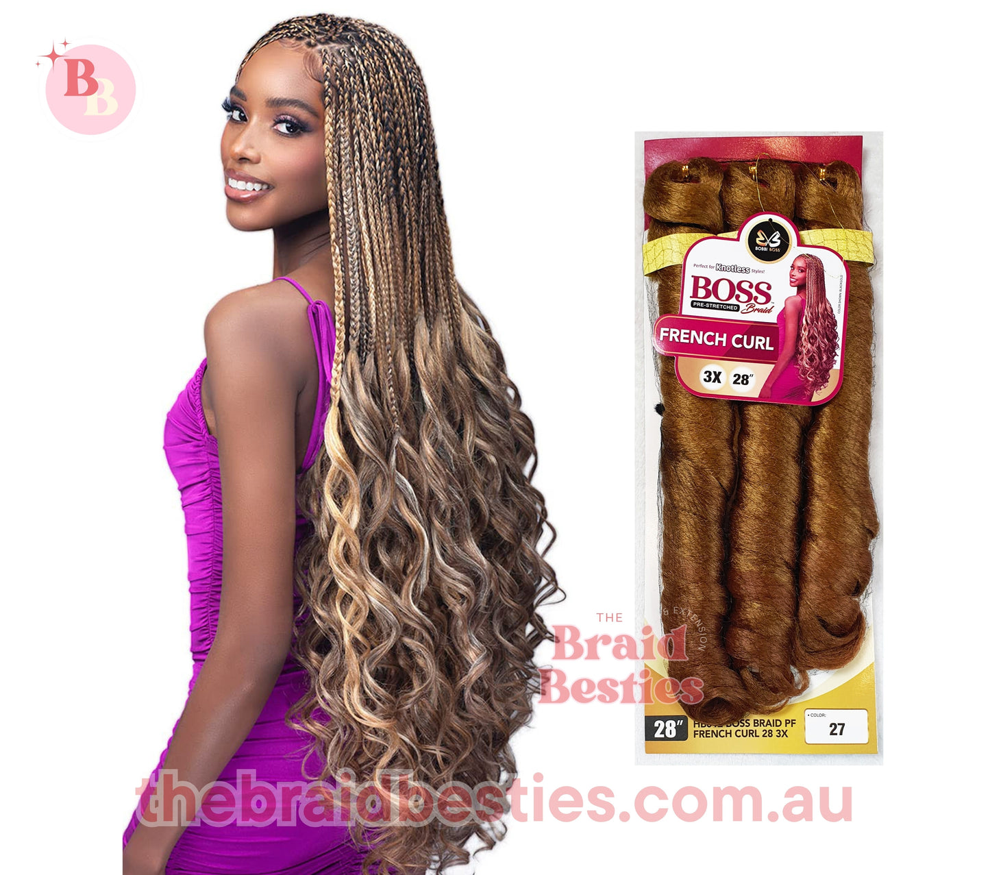 Boss Braid 3x French Curl 28"