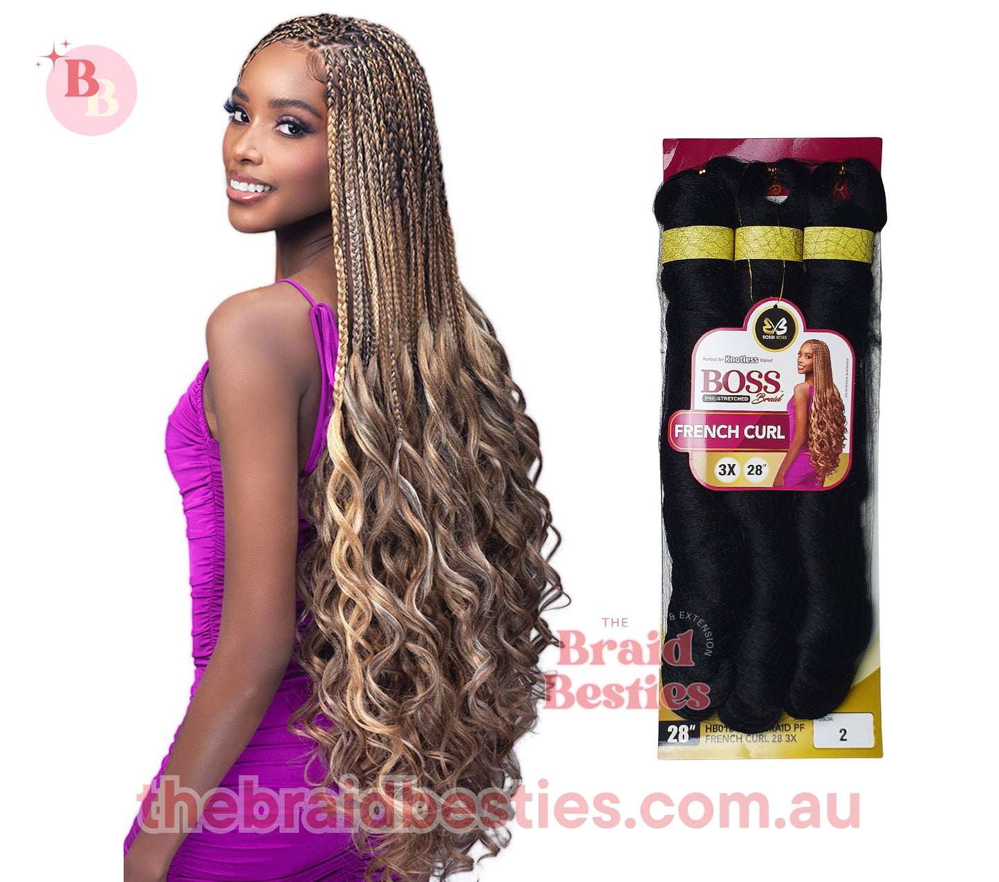 Boss Braid 3x French Curl 28"