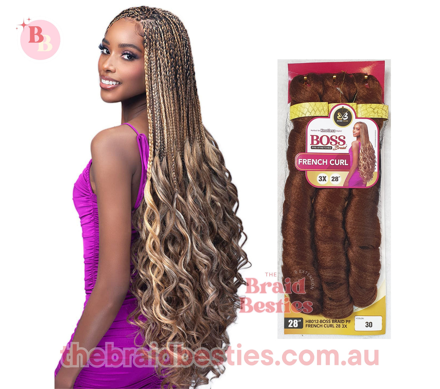 Boss Braid 3x French Curl 28"