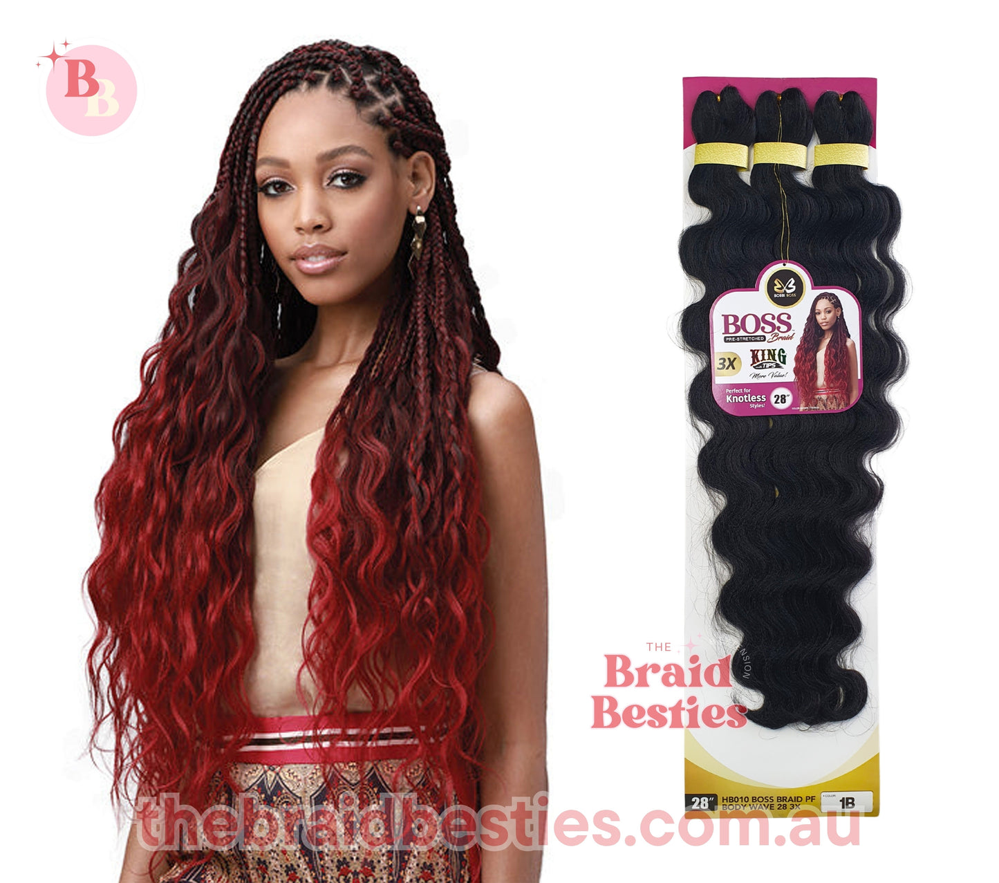 Boss Braid 3x King Tips Body Wave 28"