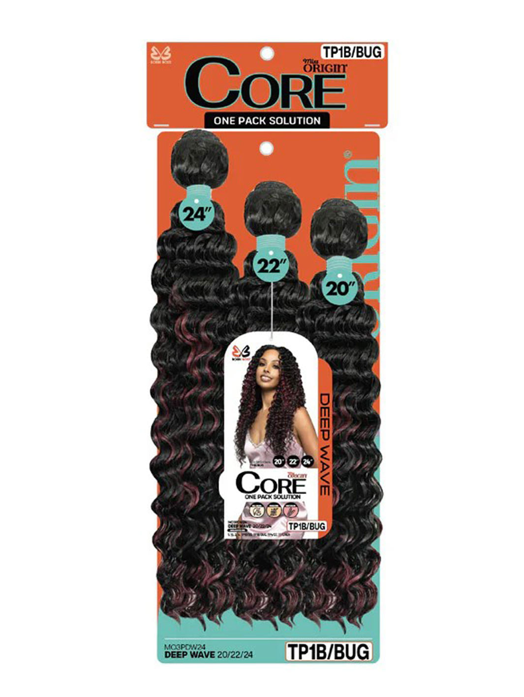 Bobbi Boss Miss Origin Core Weave One Pack 3 Bundles- Deep Wave 20/22/24"