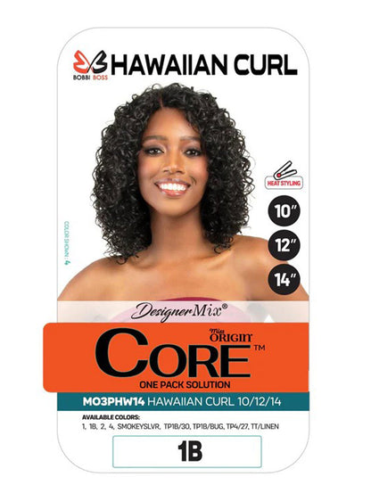 Bobbi Boss Miss Origin Core Weave One Pack 3 Bundles- Hawaiian Curl 10/12/14"