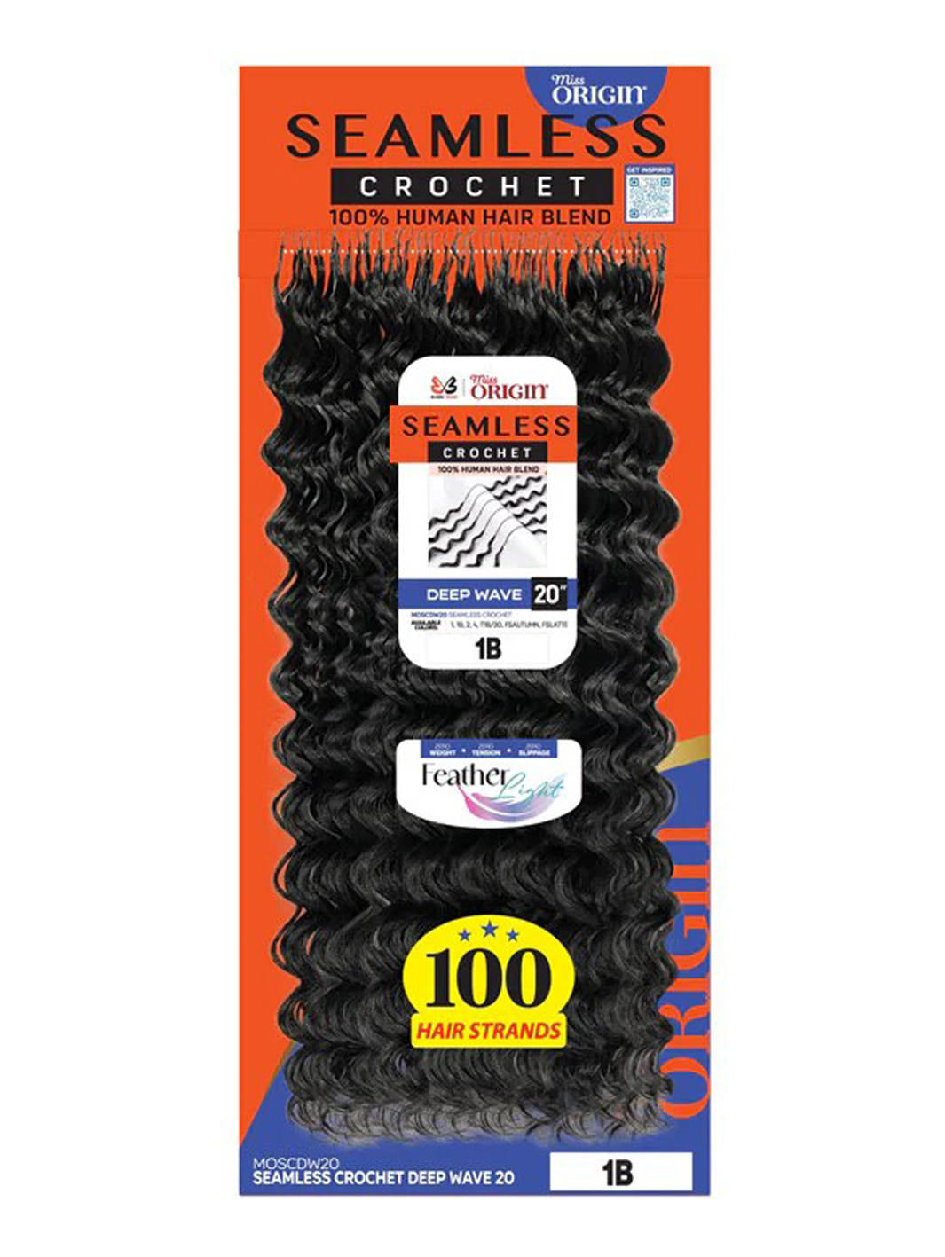 Bobbi Boss Miss Origin - Human Hair Blend (Miracle Knots) Feather Crochet - Deep Wave 20" Main Product Image