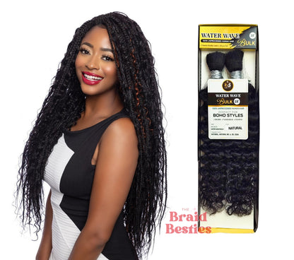 Bobbi Boss Bundle 100% Human Hair Braid -Water Wave Bulk 18" Colour Natural