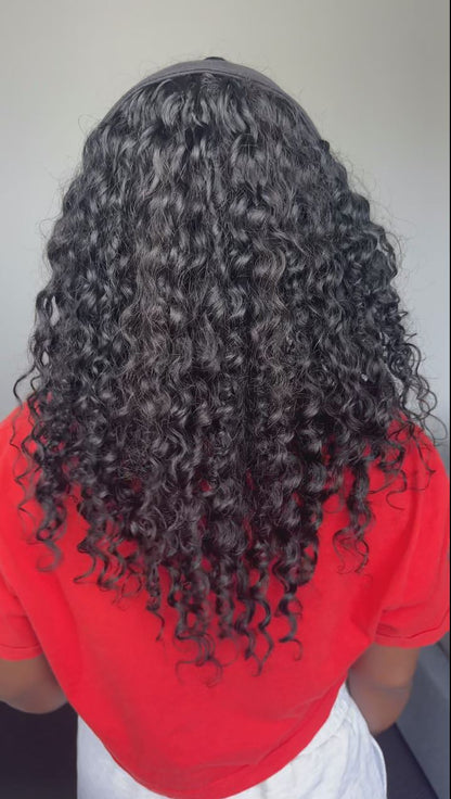 Bobbi Boss Indiremi 100% Human Hair Seamless (Miracle Knots) Crochet - Deep Wave 18" Model Image- Back