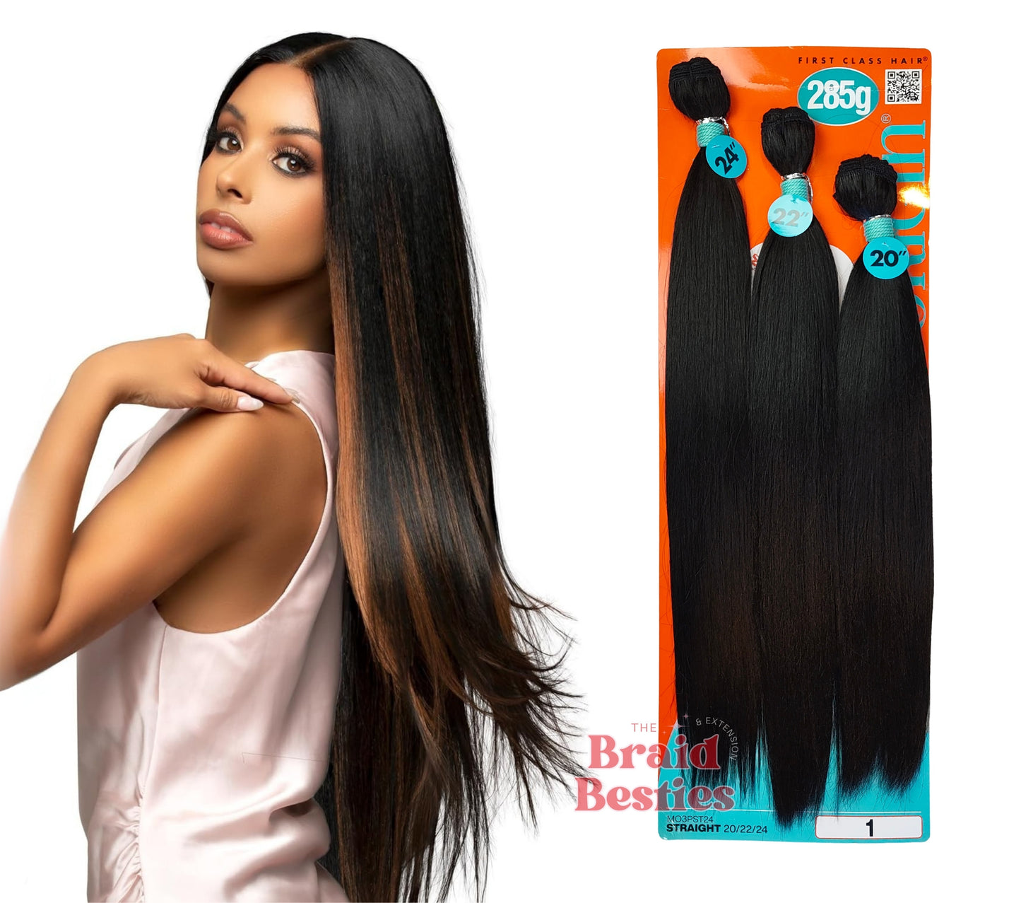 Bobbi Boss Miss Origin Core Weave One Pack 3 Bundles- Straight 20/22/24"