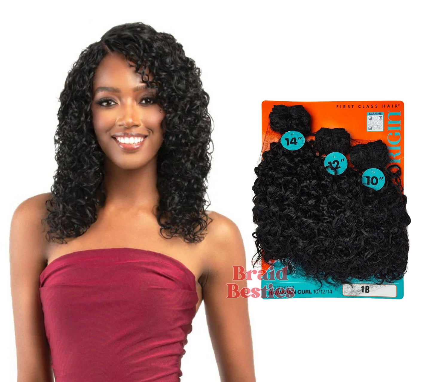 Bobbi Boss Miss Origin Core Weave One Pack 3 Bundles- Hawaiian Curl 10/12/14"