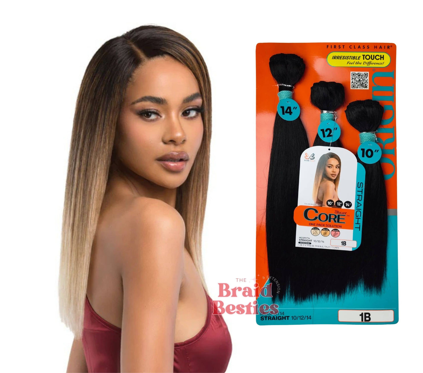 Bobbi Boss Miss Origin Core Weave One Pack 3 Bundles- Straight 10/12/14"