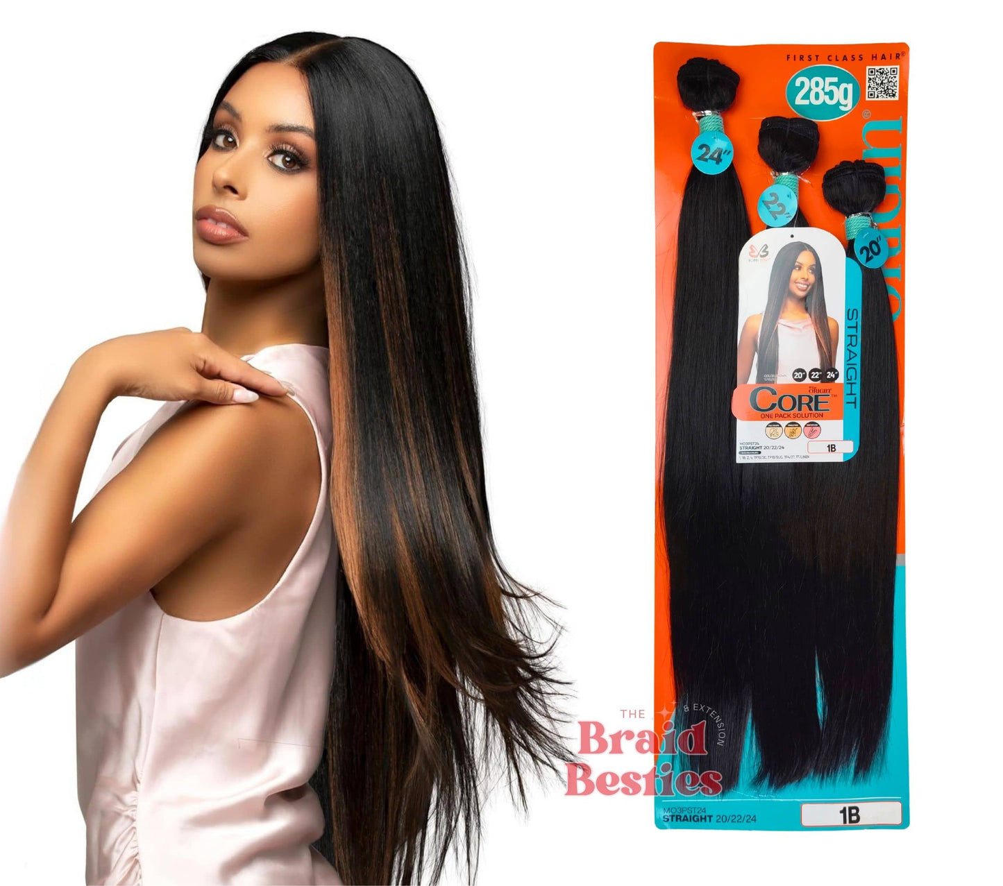 Bobbi Boss Miss Origin Core Weave One Pack 3 Bundles- Straight 20/22/24"
