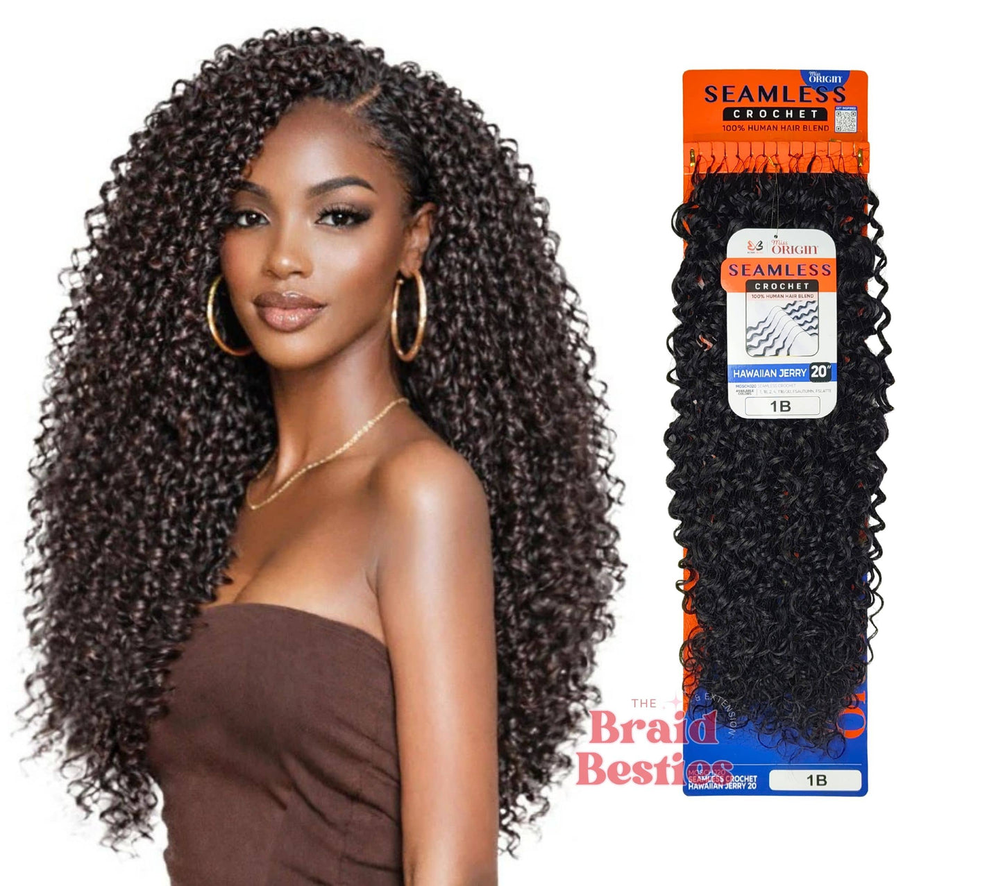 Bobbi Boss Miss Origin - Human Hair Blend (Miracle Knots) Feather Crochet - Hawaiian Jerry 20"