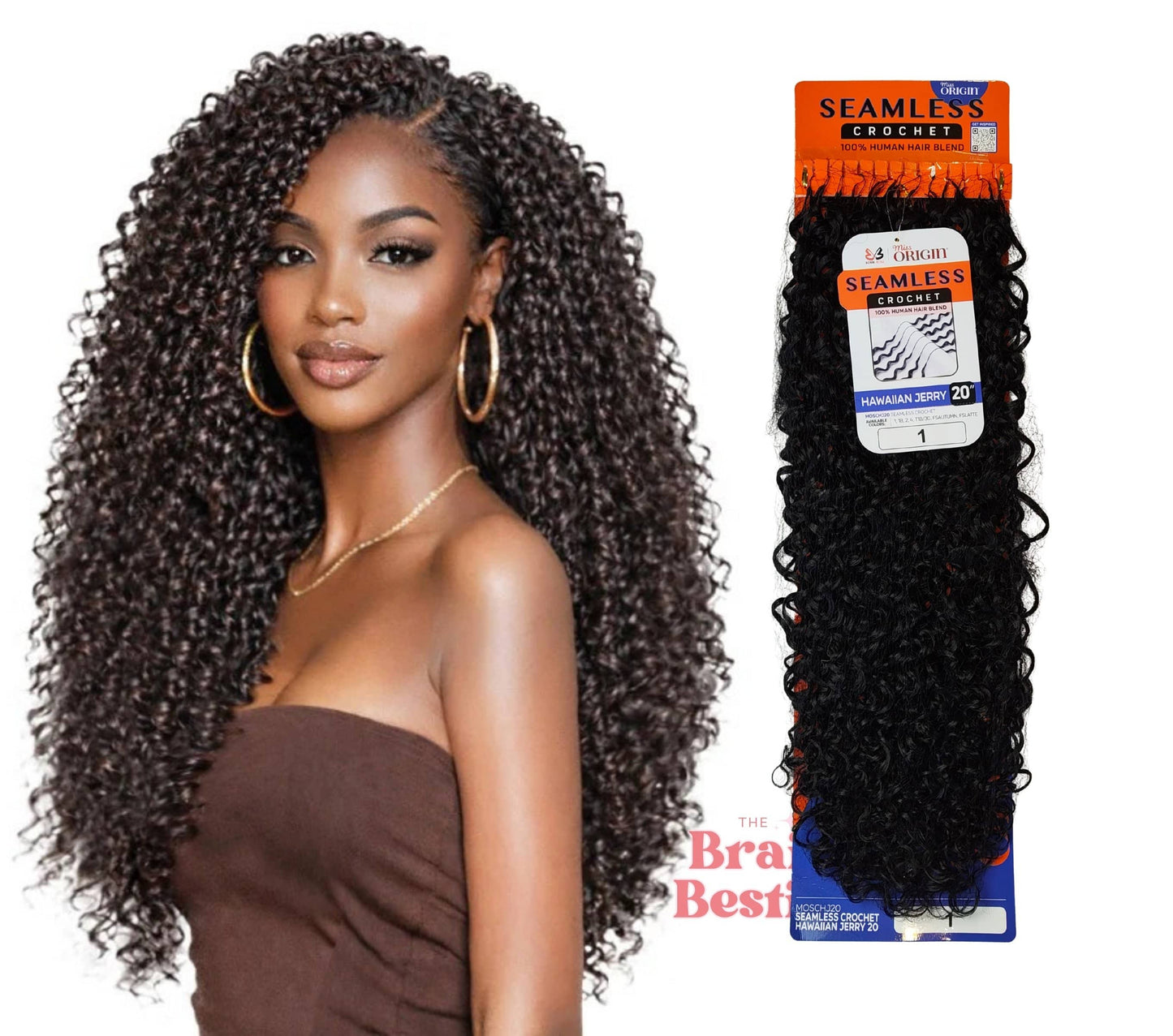 Bobbi Boss Miss Origin - Human Hair Blend (Miracle Knots) Feather Crochet - Hawaiian Jerry 20"