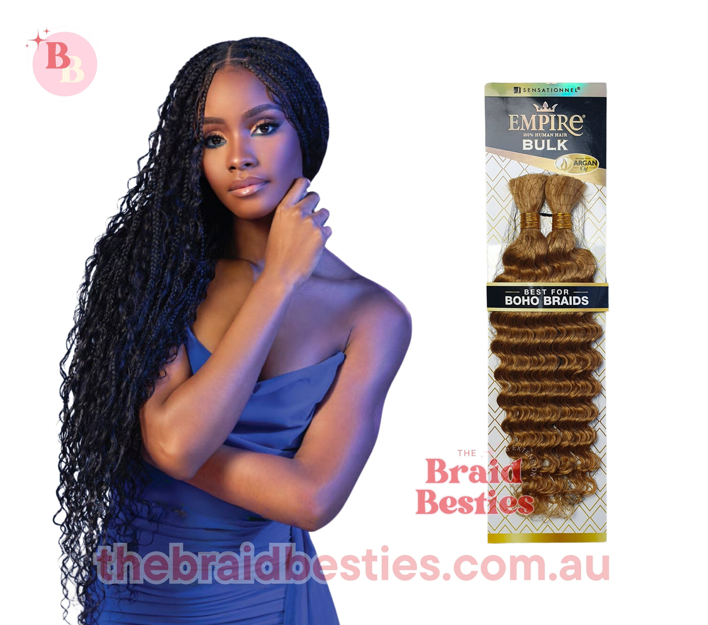 Human Hair Braids Sensationnel Empire 100% HH - Deep Bulk 18"