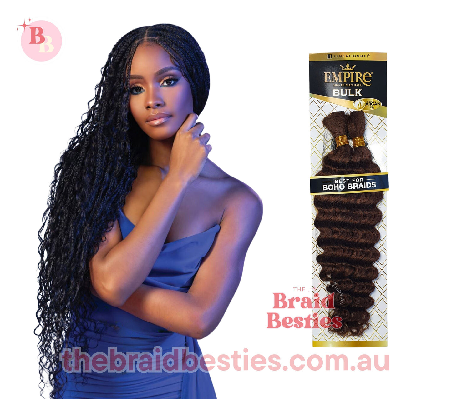 Human Hair Braids Sensationnel Empire 100% HH - Deep Bulk 18"