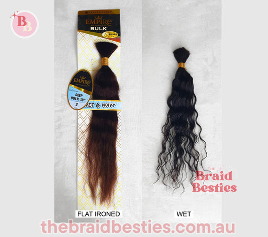 Human Hair Braids Sensationnel Empire 100% HH - Wet & Wavy Deep Bulk 18"