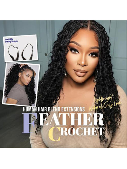 Janet - Encore La Vie - Human Hair Blend (Miracle Knots) Feather Crochet - Deep Wave 18" Model Image