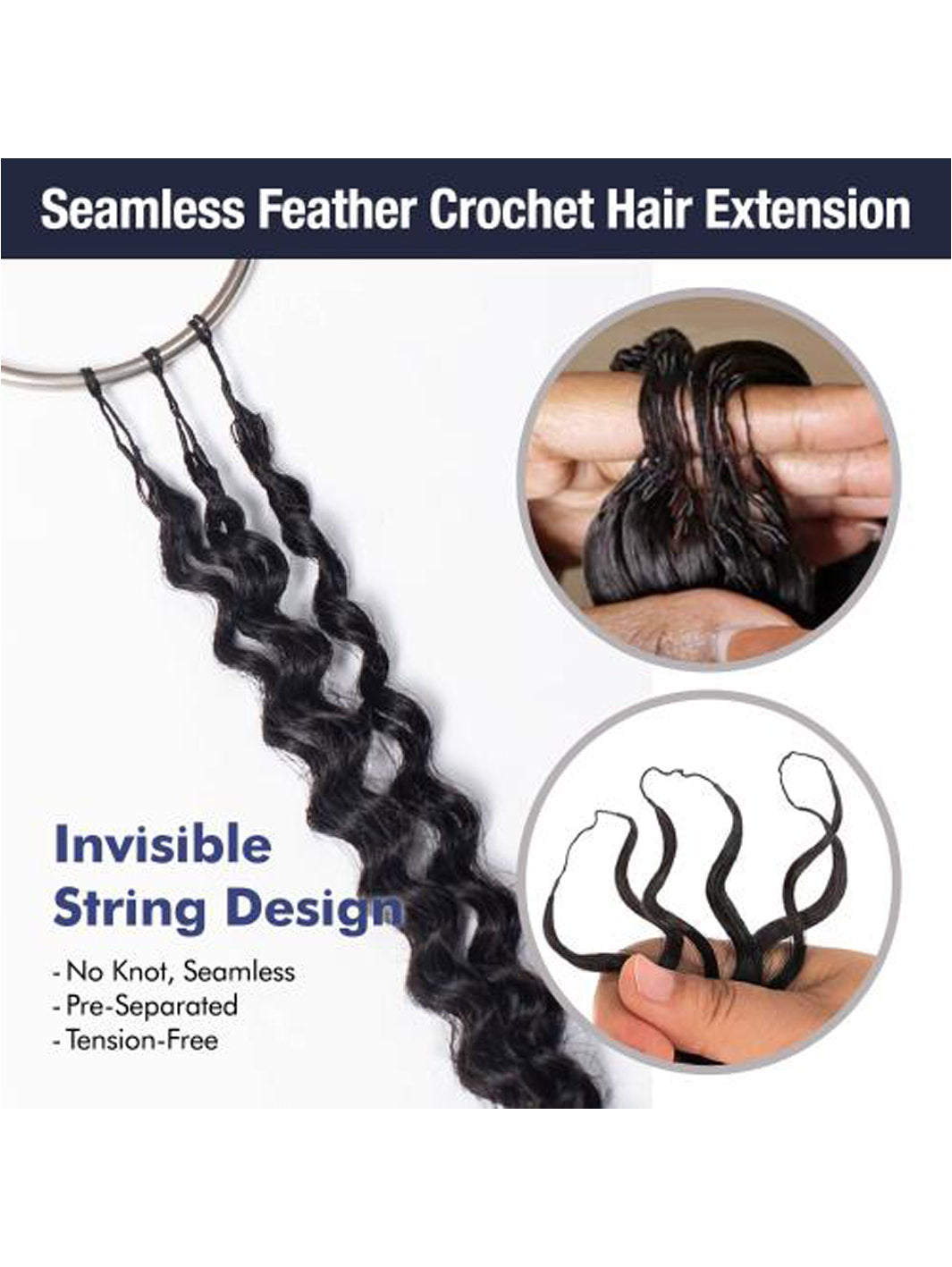 Janet - Encore La Vie - Human Hair Blend (Miracle Knots) Feather Crochet - Deep Wave 18" Product Details