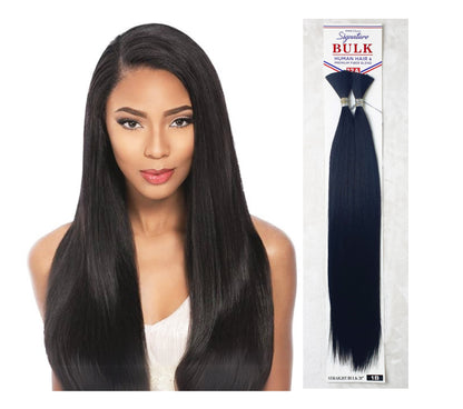 Human Hair Blend Braids Kima Signature Bulk- Straight Bulk 20" Colour 1B Black