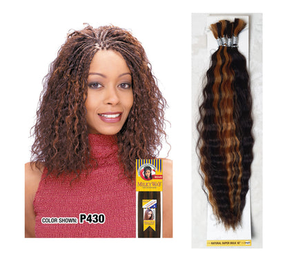 Human Hair Braids Milky Way Que Natural Super Bulk 18" Colour P4/27